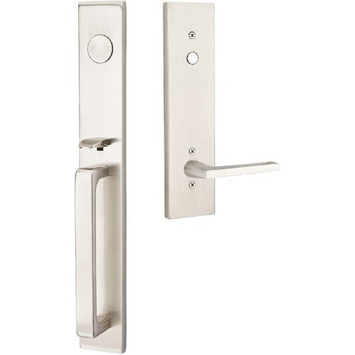 Emtek Lausanne Entrance Handleset With Helios Lever in Satin Nickel finish