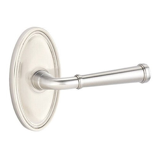 Emtek Merrimack Lever With Oval Rosette in Satin Nickel finish