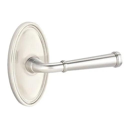 Emtek Merrimack Lever With Oval Rosette in Satin Nickel finish