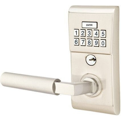 Emtek Modern Electronic Keypad Leverset with Hercules Lever in Satin Nickel finish