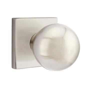 Emtek Orb Knob with Square Rosette in Satin Nickel finish