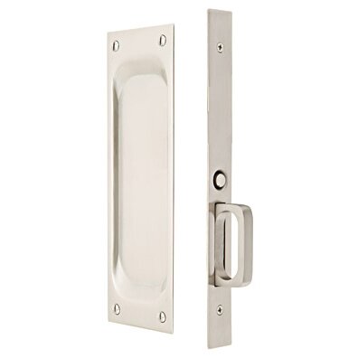 The Emtek Passage Classic Pocket Door Mortise Lock in Satin Nickel finish