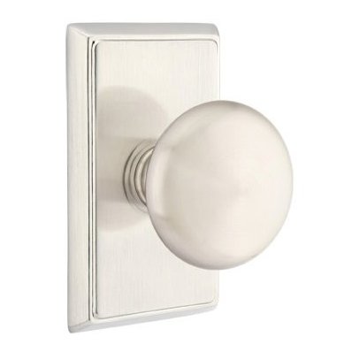 Emtek Providence Knob with Rectangular Rosette in Satin Nickel finish