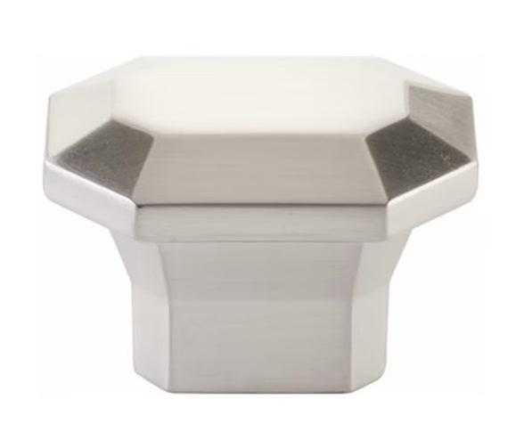 The Emtek Riviera Rectangle Knob in Satin Nickel finish