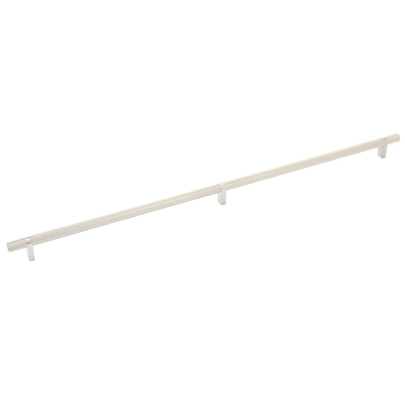 The Emtek Select Knurled Cabinet Bar Pull, 24" C-to-C in Satin Nickel finish