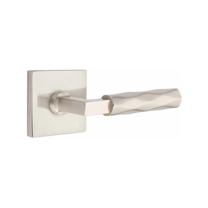 Emtek Select L-Square Tribeca Lever with Square Rosette in Satin Nickel finish