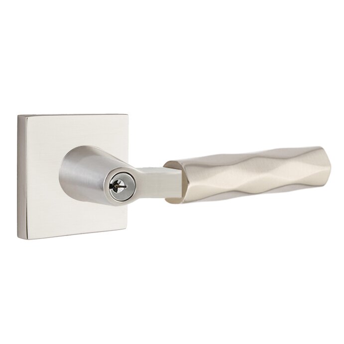 Emtek Select L-Square Tribeca Lever with Square Rosette in Satin Nickel finish