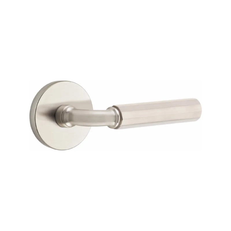 Emtek Select R-Bar Faceted Lever with Disk Rosette in Satin Nickel finish