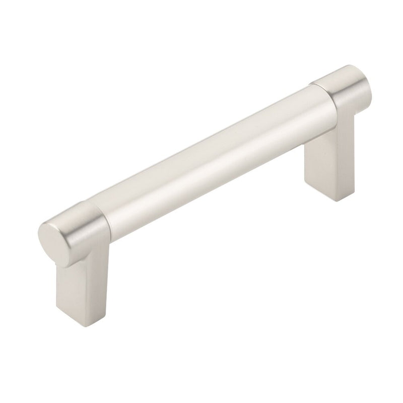 The Emtek Select Rectangular Stem Smooth Cabinet Pull in Satin Nickel finish