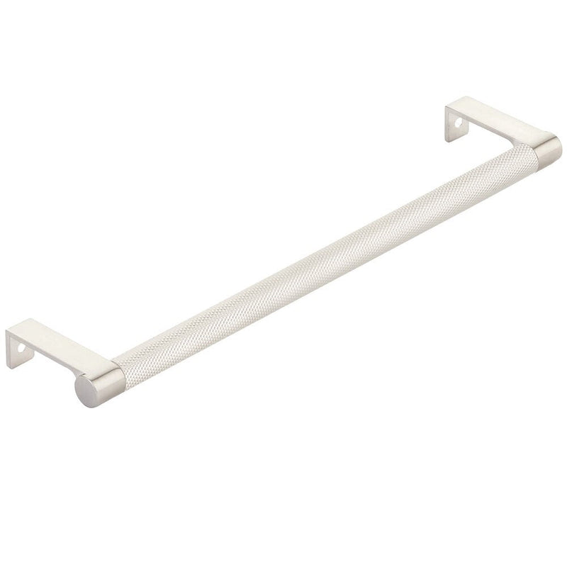 The Emtek Select Round Knurled Cabinet Edge Pull in Satin Nickel finish