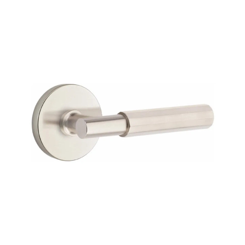 Emtek Select T-Bar Faceted Lever with Disk Rosette in Satin Nickel finish