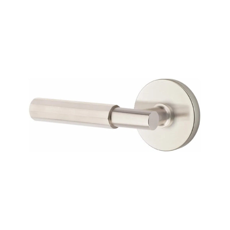 Emtek Select T-Bar Faceted Lever with Disk Rosette in Satin Nickel finish