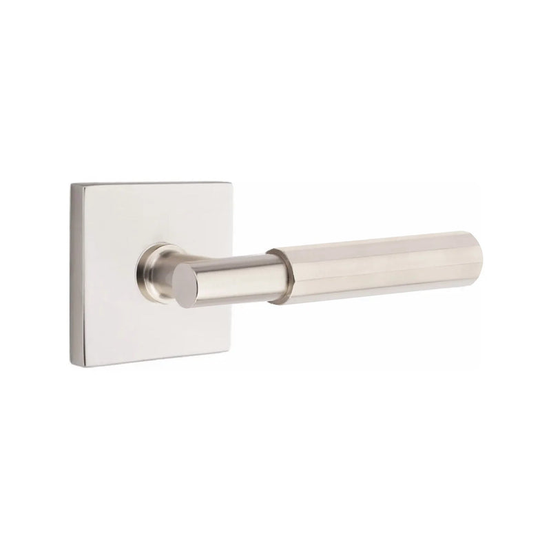 Emtek Select T-Bar Faceted Lever with Square Rosette in Satin Nickel finish