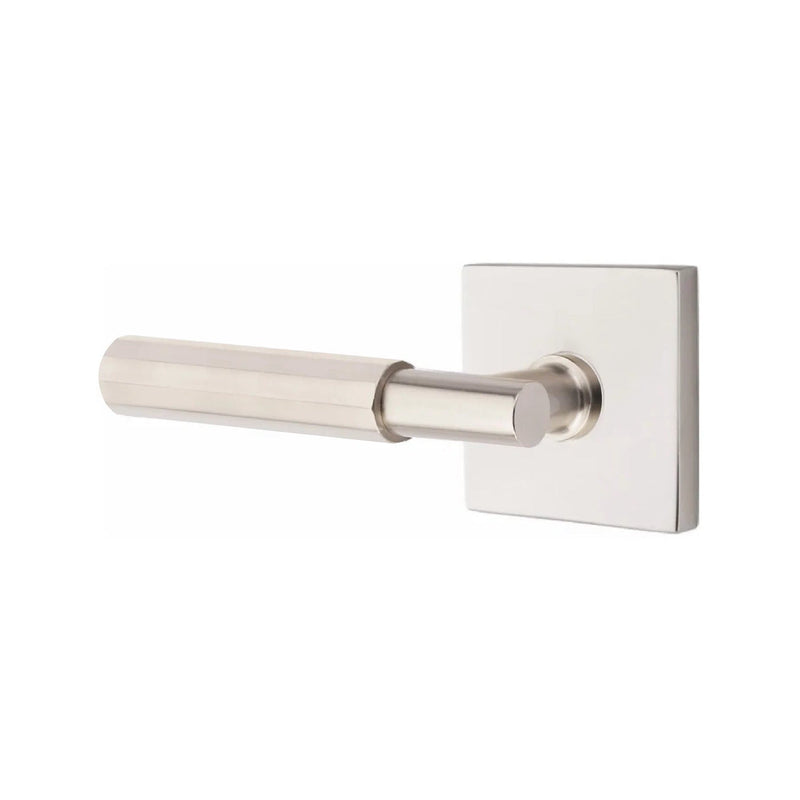 Emtek Select T-Bar Faceted Lever with Square Rosette in Satin Nickel finish