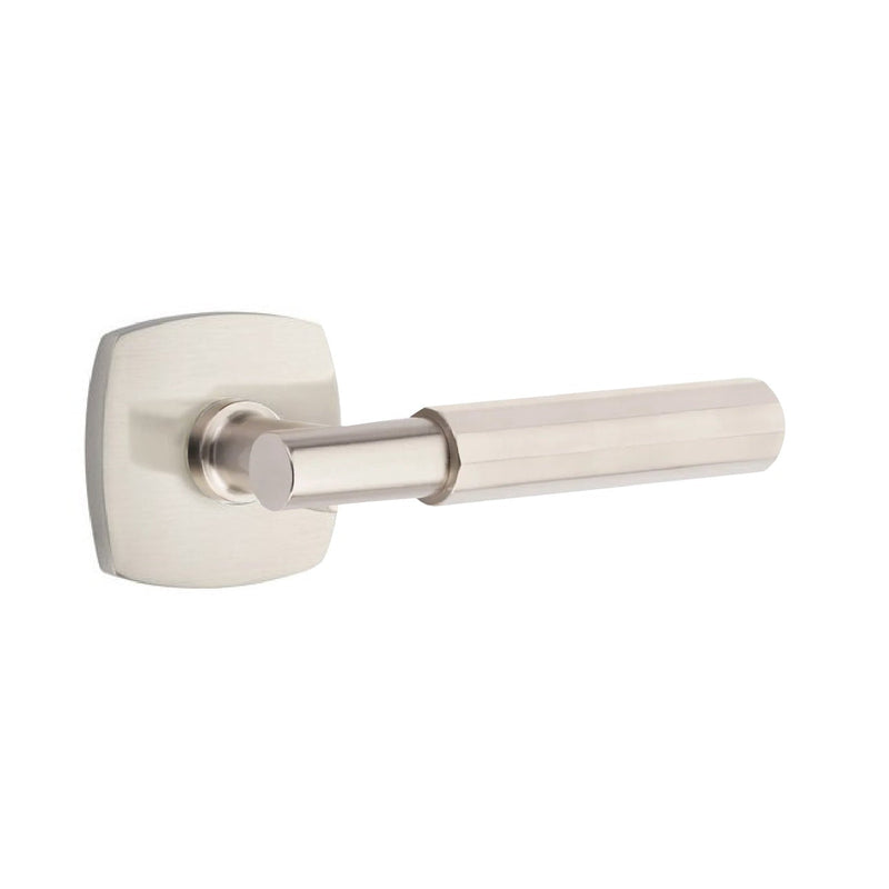 Emtek Select T-Bar Faceted Lever with Urban Modern Rosette in Satin Nickel finish