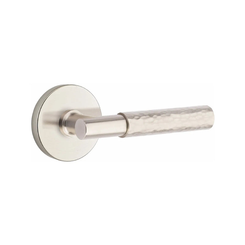 Emtek Select T-Bar Hammered Lever with Disk Rosette in Satin Nickel finish