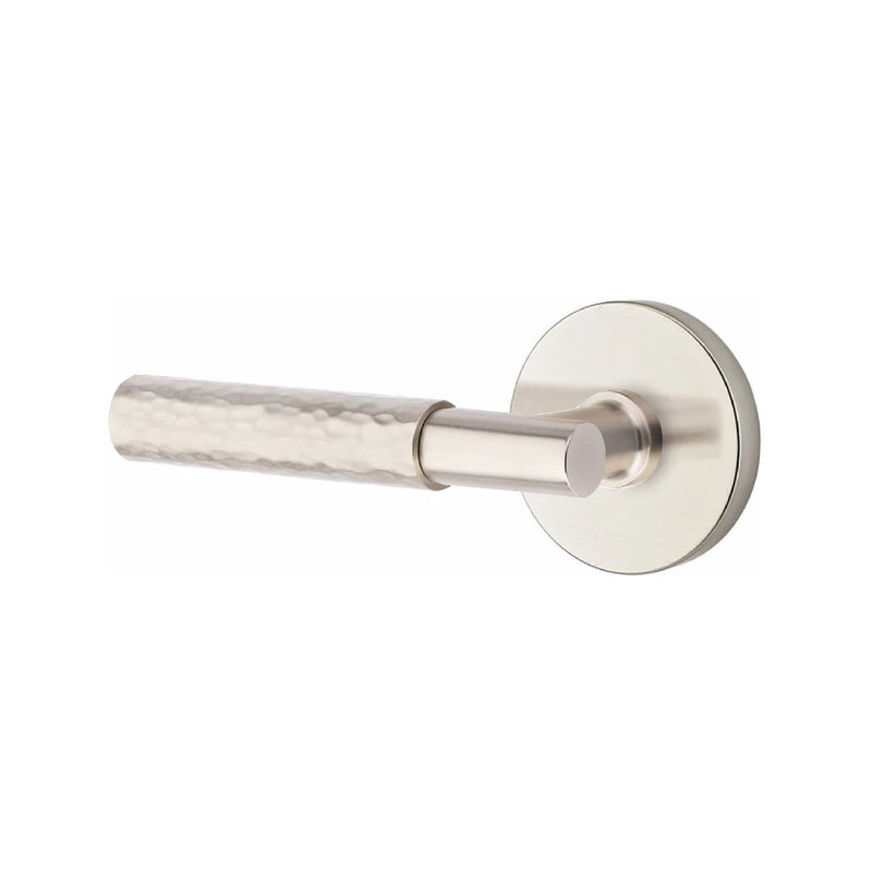 Emtek Select T-Bar Hammered Lever with Disk Rosette in Satin Nickel finish