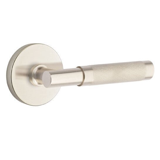 Emtek Select T-Bar Knurled Lever with Disk Rosette in Satin Nickel finish