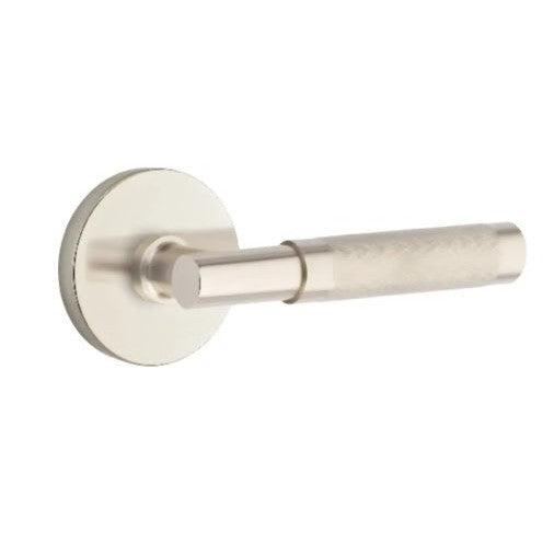 Emtek Select T-Bar Knurled Lever with Disk Rosette in Satin Nickel finish