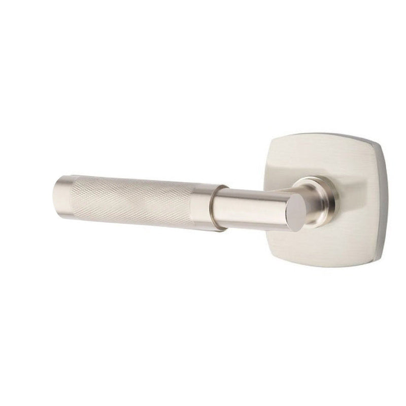 Emtek Select T-Bar Knurled Lever with Urban Modern Rosette in Satin Nickel finish