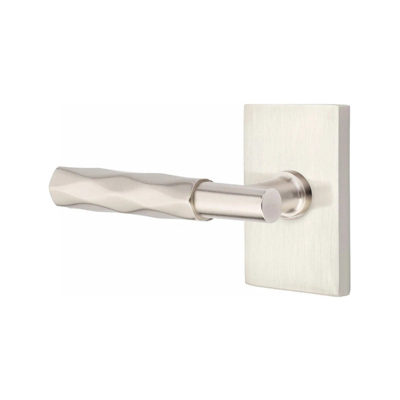 Emtek Select T-Bar Tribeca Lever with Modern Rectangular Rosette in Satin Nickel finish