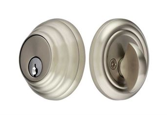 Emtek Single Cylinder Low Profile Keyed Deadbolt in Satin Nickel finish