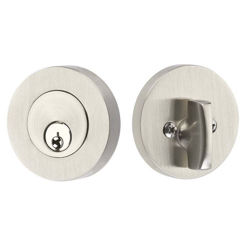 Emtek Single Cylinder Modern Disc Deadbolt in Satin Nickel finish