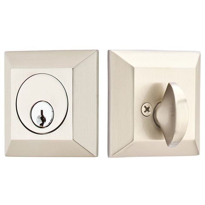 Emtek Single Cylinder Quincy Keyed Deadbolt in Satin Nickel finish