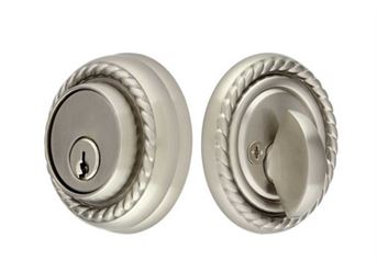 Emtek Single Cylinder Rope Keyed Deadbolt in Satin Nickel finish