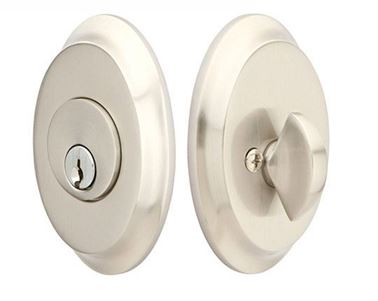 Emtek Single Cylinder Saratoga Keyed Deadbolt in Satin Nickel finish