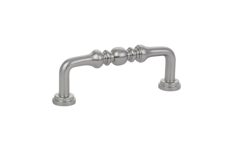 The Emtek Spindle Cabinet Pull, 3" Center to Center in Satin Nickel finish