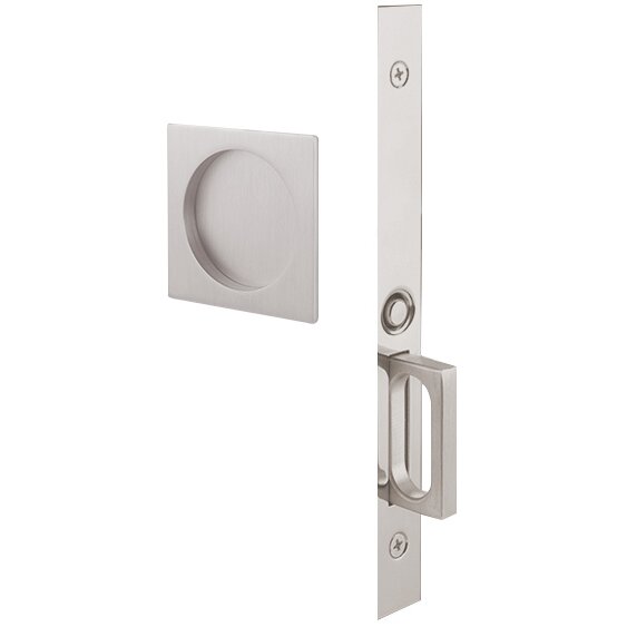 Emtek Square Pocket Door Mortise Lock in Satin Nickel finish