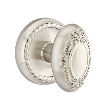 Emtek Victoria Knob with Rope Rosette in Satin Nickel finish