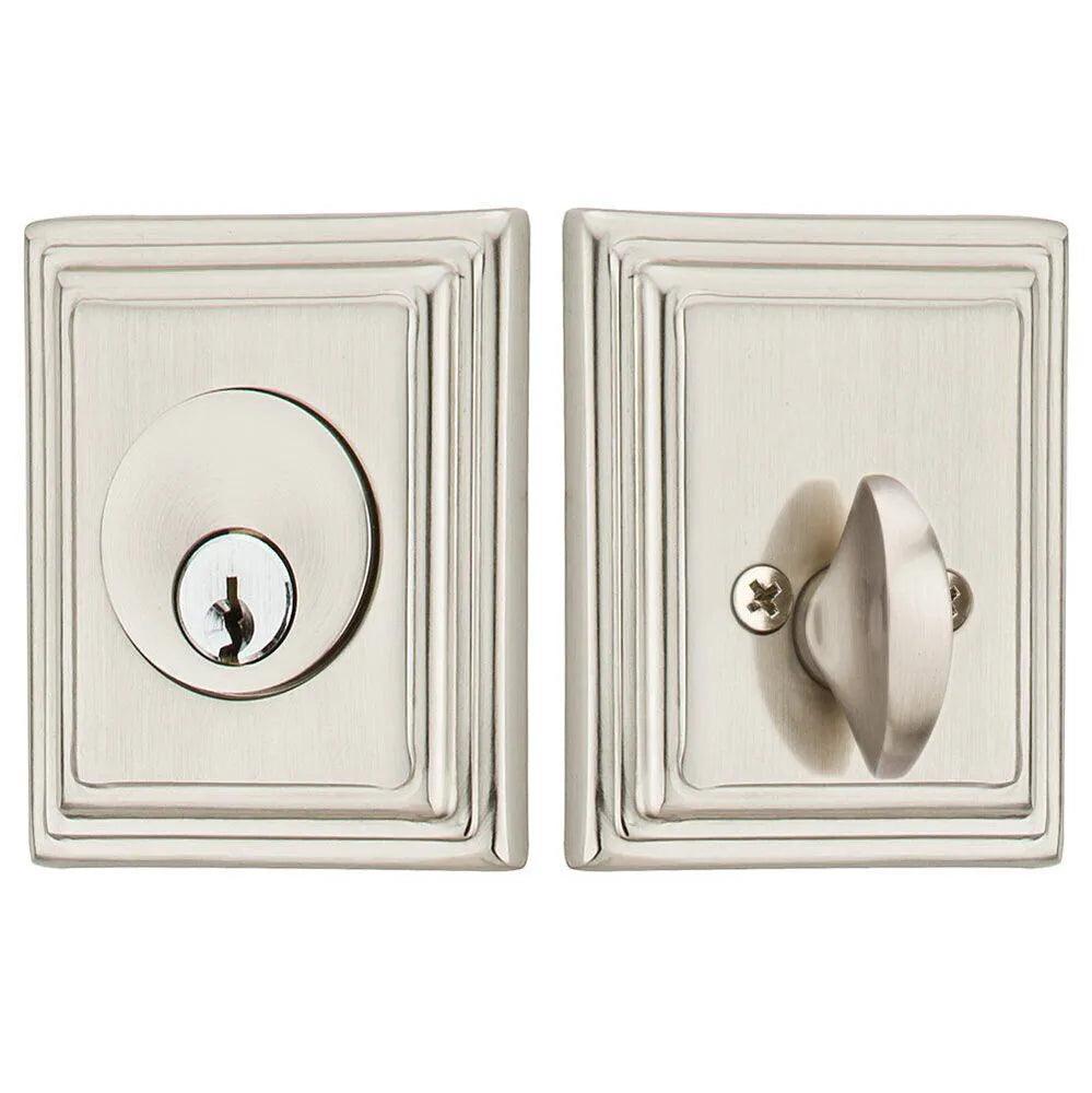Emtek Wilshire Deadbolt, Single Cylinder in Satin Nickel finish