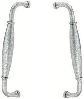 Emtek Back to Back Normandy Door Pull, 8" Center to Center in Satin Steel finish