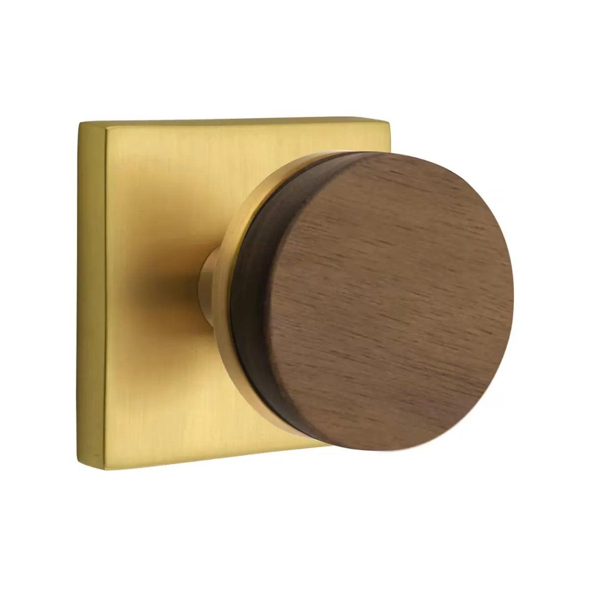 Emtek Select Conical Dark Walnut Knob with Square Rosette French Antique