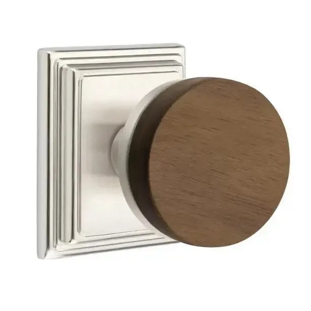 EmtekEmtek Select Conical Dark Walnut Knob with Wilshire Rosette in 