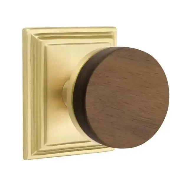 EmtekEmtek Select Conical Dark Walnut Knob with Wilshire Rosette in 