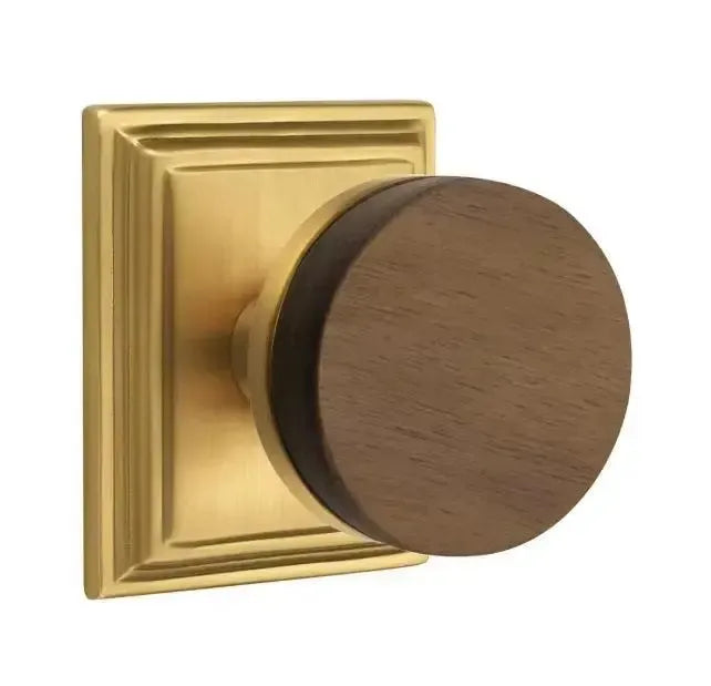 EmtekEmtek Select Conical Dark Walnut Knob with Wilshire Rosette in 