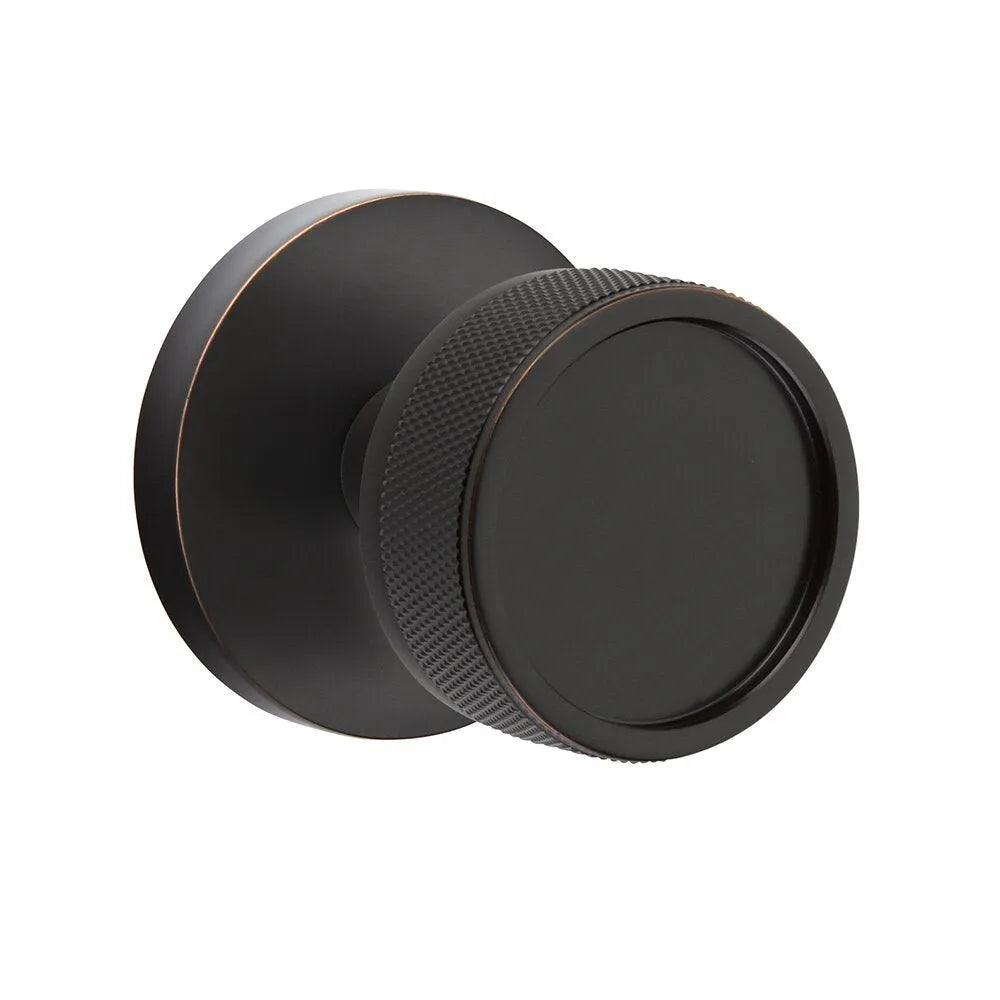 Emtek Select Conical Knurled Knob with Disk Rosette Oil Rubbed Bronze