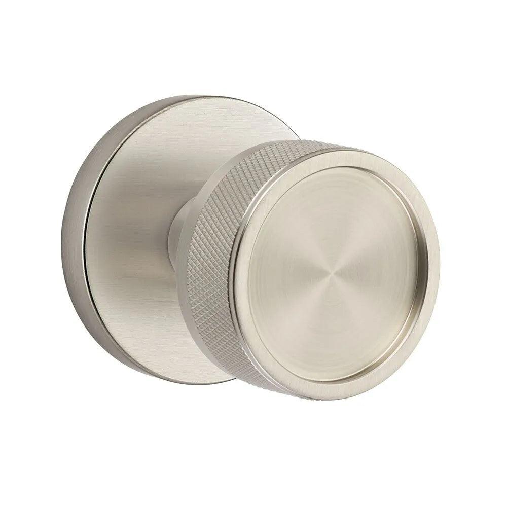 Emtek Select Conical Knurled Knob with Disk Rosette Satin Nickel