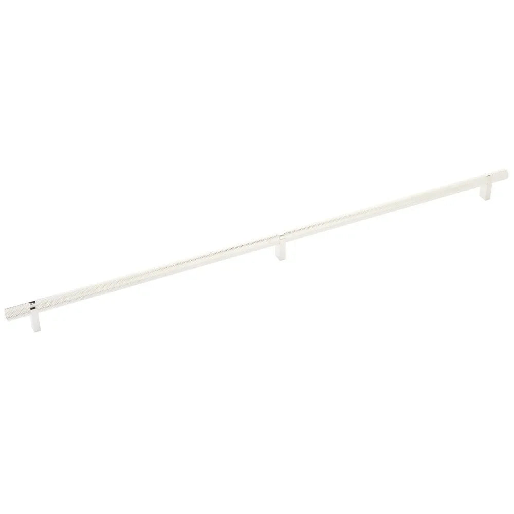 The Emtek Select Knurled Cabinet Bar Pull, 24" C-to-C in Lifetime Polished Nickel finish