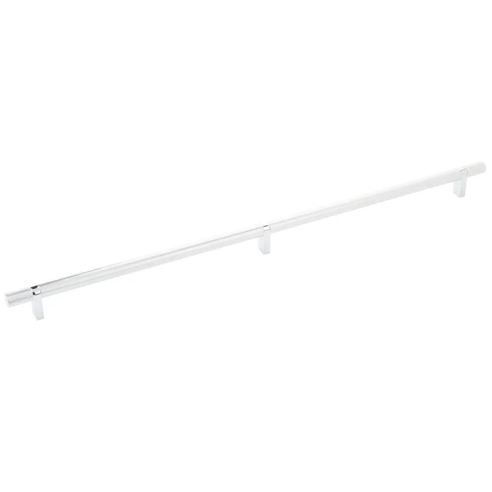 The Emtek Select Knurled Cabinet Bar Pull, 20" C-to-C in Polished Chrome finish