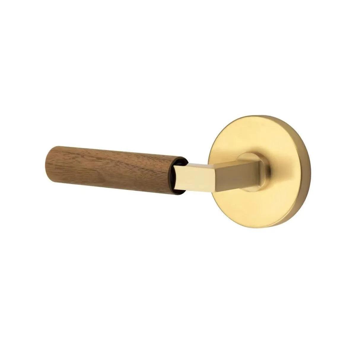 Emtek Select L-Square Dark Walnut Lever with Disk Rosette 