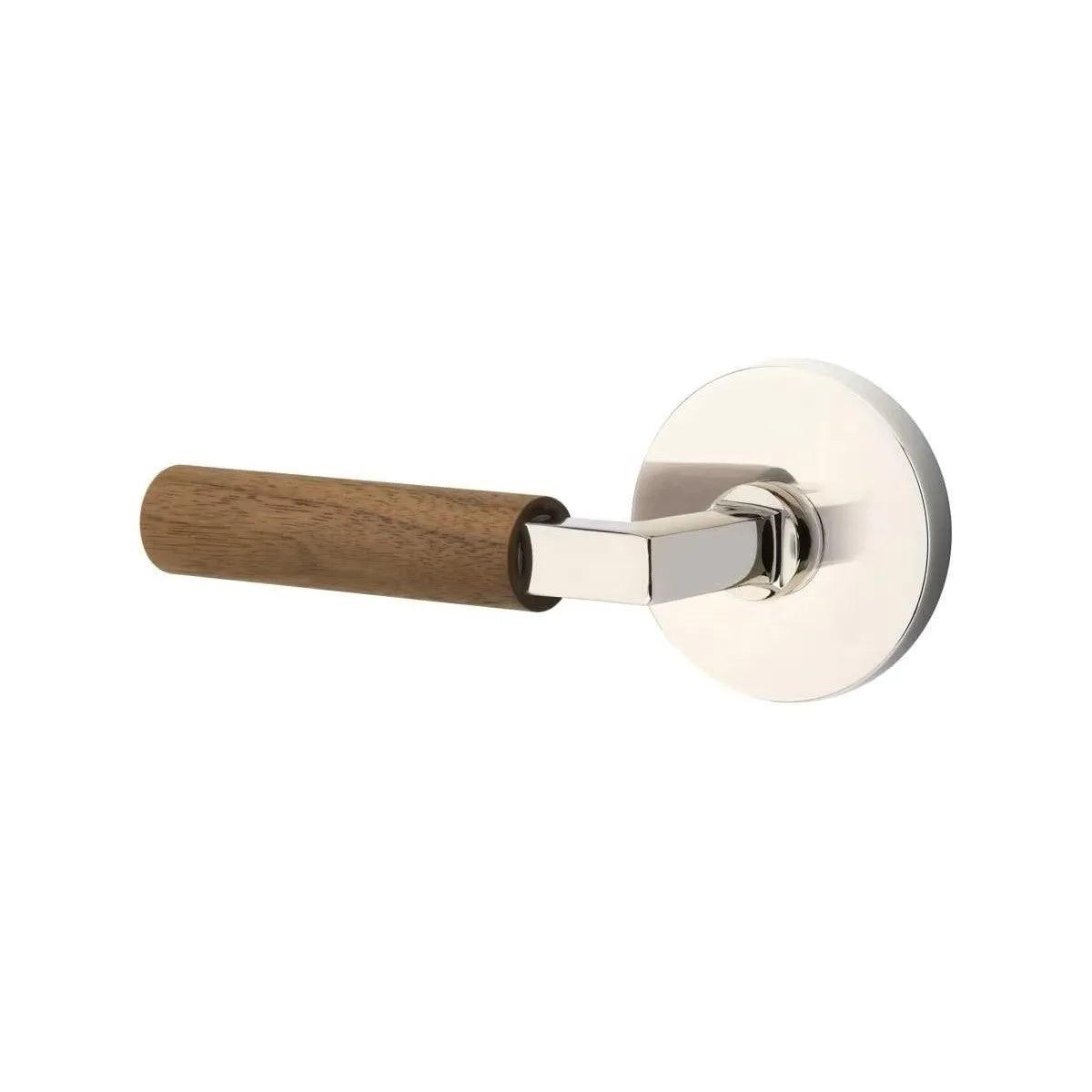 Emtek Select L-Square Dark Walnut Lever with Disk Rosette 