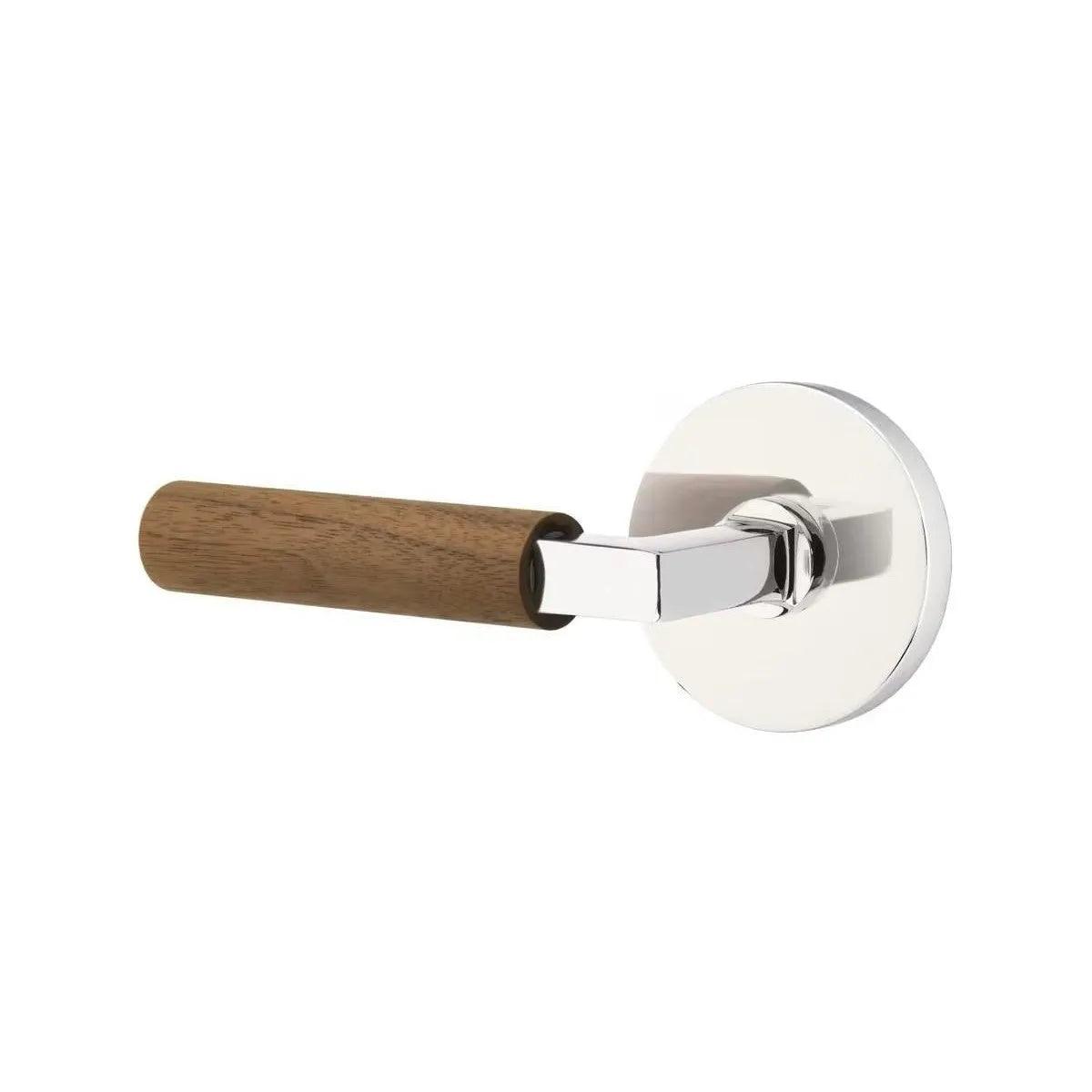 Emtek Select L-Square Dark Walnut Lever with Disk Rosette 