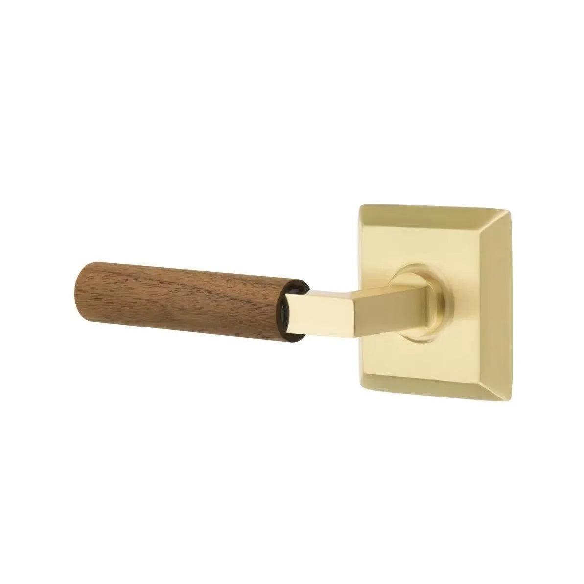 Emtek Select L-Square Dark Walnut Lever with Quincy Rosette 