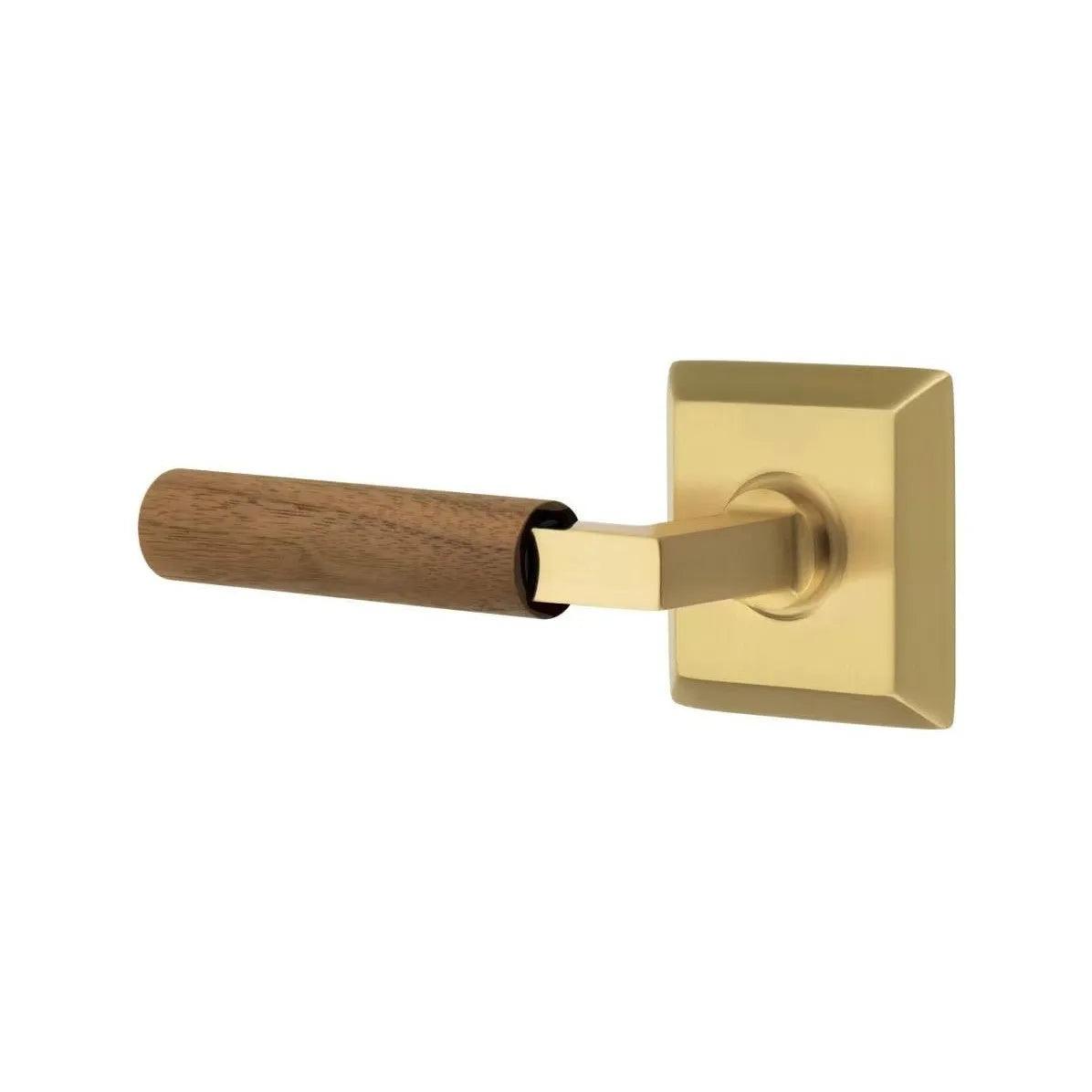 Emtek Select L-Square Dark Walnut Lever with Quincy Rosette 