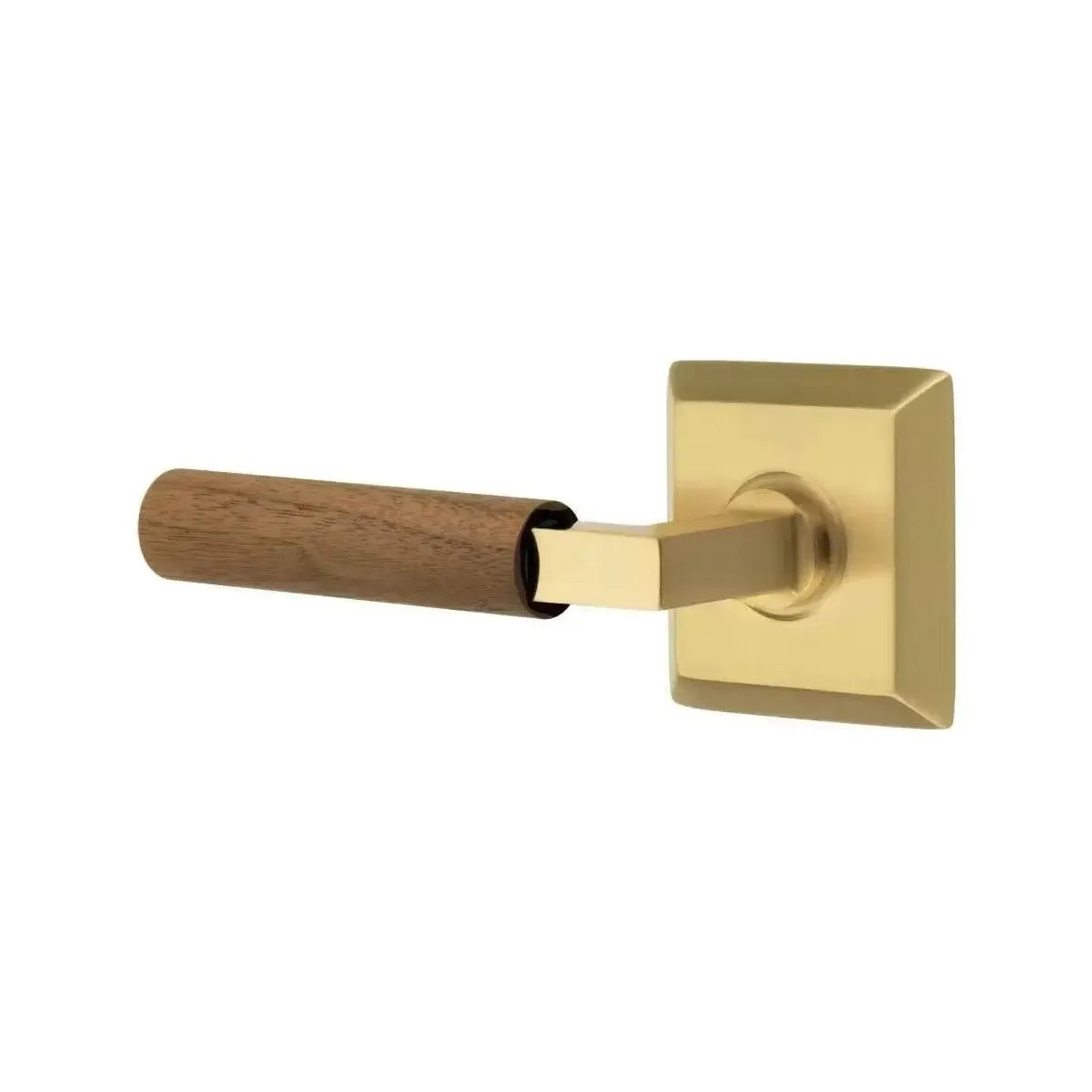 Emtek Select L-Square Dark Walnut Lever with Quincy Rosette in finish