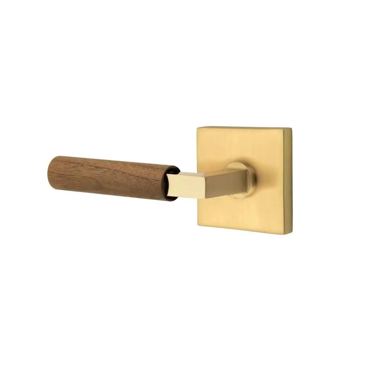 Emtek Select L-Square Dark Walnut Lever with Square Rosette 